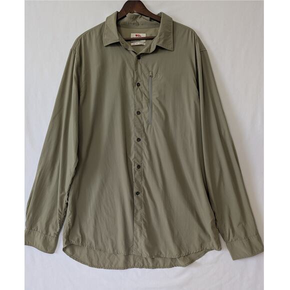 Fjallraven Abisko Hike Shirt Mens XXL Tan Trekking Outdoors Camping Fishing Vent - Picture 1 of 10